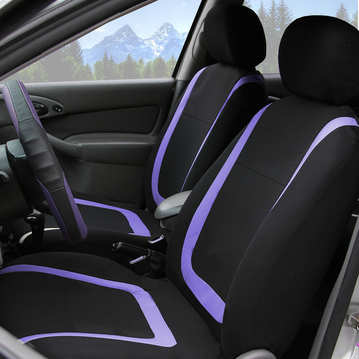 AU-Auto-Car-SUV-Seat-Covers-Full-Set-Full-Front--Rear-Head-Pillow-Case-Purple-1688985
