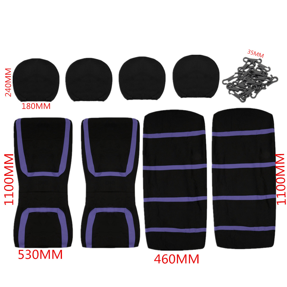 AU-Auto-Car-SUV-Seat-Covers-Full-Set-Full-Front--Rear-Head-Pillow-Case-Purple-1688985