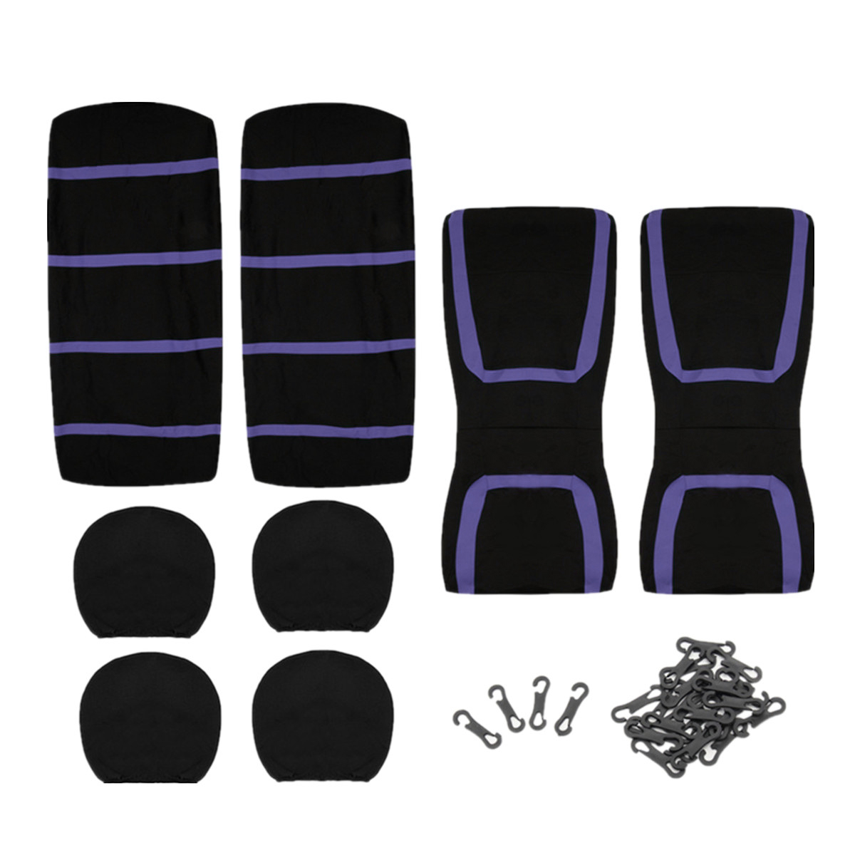AU-Auto-Car-SUV-Seat-Covers-Full-Set-Full-Front--Rear-Head-Pillow-Case-Purple-1688985