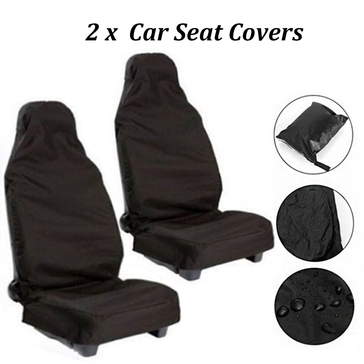 Black-Polyester-Car-Seat-Cover-132-X-54CM-Waterproof-Washable-1552347