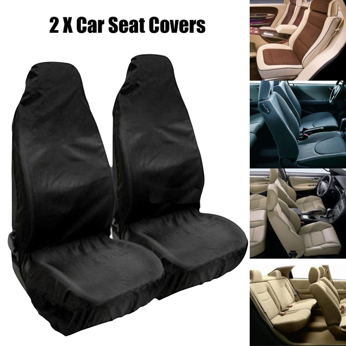 Black-Polyester-Car-Seat-Cover-132-X-54CM-Waterproof-Washable-1552347