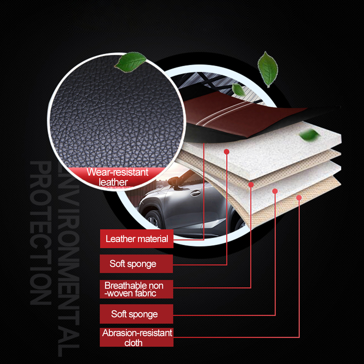 Bucket-Seat-Cover-Set-Front-Rear-Universal-for-Car-Sedan-Truck-SUV-PU-Leather-1664460