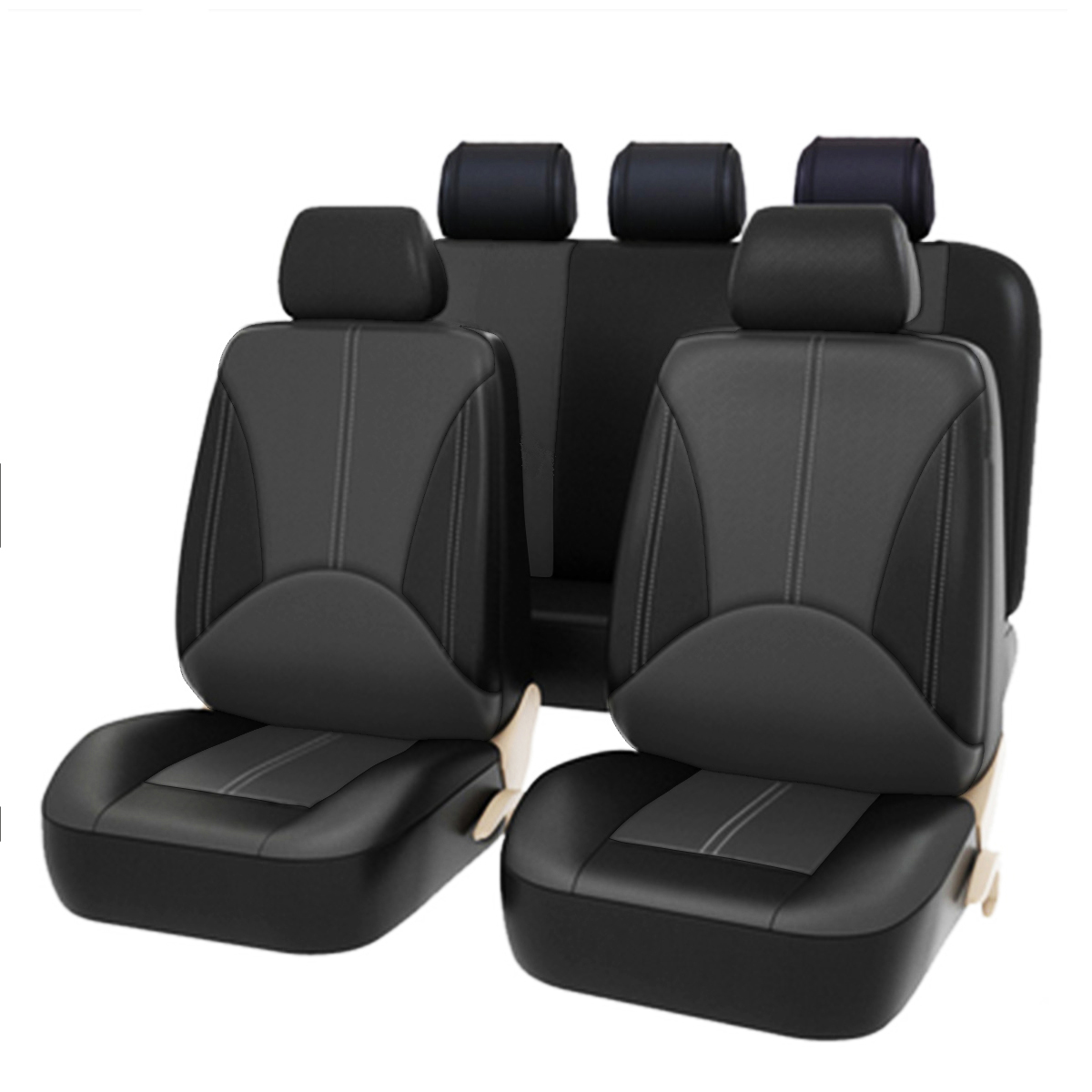 Bucket-Seat-Cover-Set-Front-Rear-Universal-for-Car-Sedan-Truck-SUV-PU-Leather-1664460