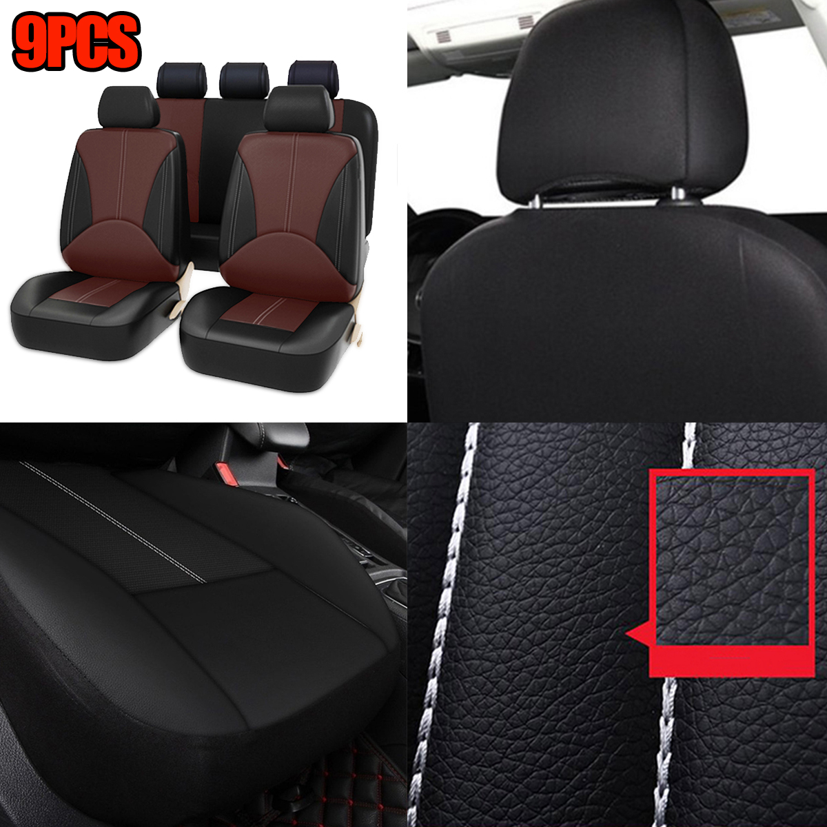 Bucket-Seat-Cover-Set-Front-Rear-Universal-for-Car-Sedan-Truck-SUV-PU-Leather-1664460