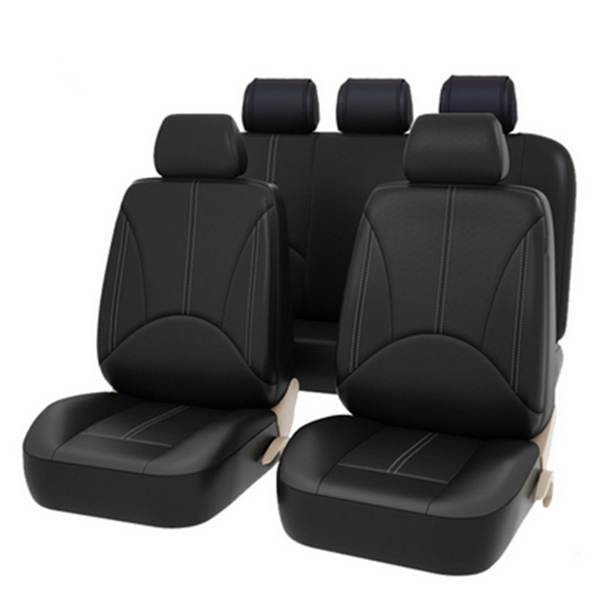 Bucket-Seat-Cover-Set-Front-Rear-Universal-for-Car-Sedan-Truck-SUV-PU-Leather-1664460