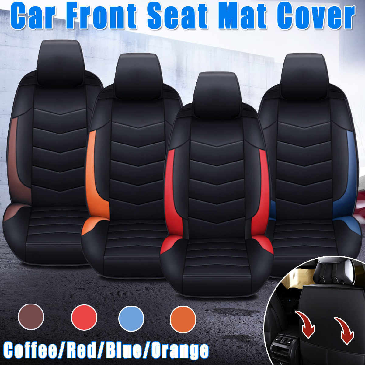 Car-Front-Seat-Mat-Cover-PU-Leather-Breathable-Cushion-Pad-Backrest-Universal-1651365