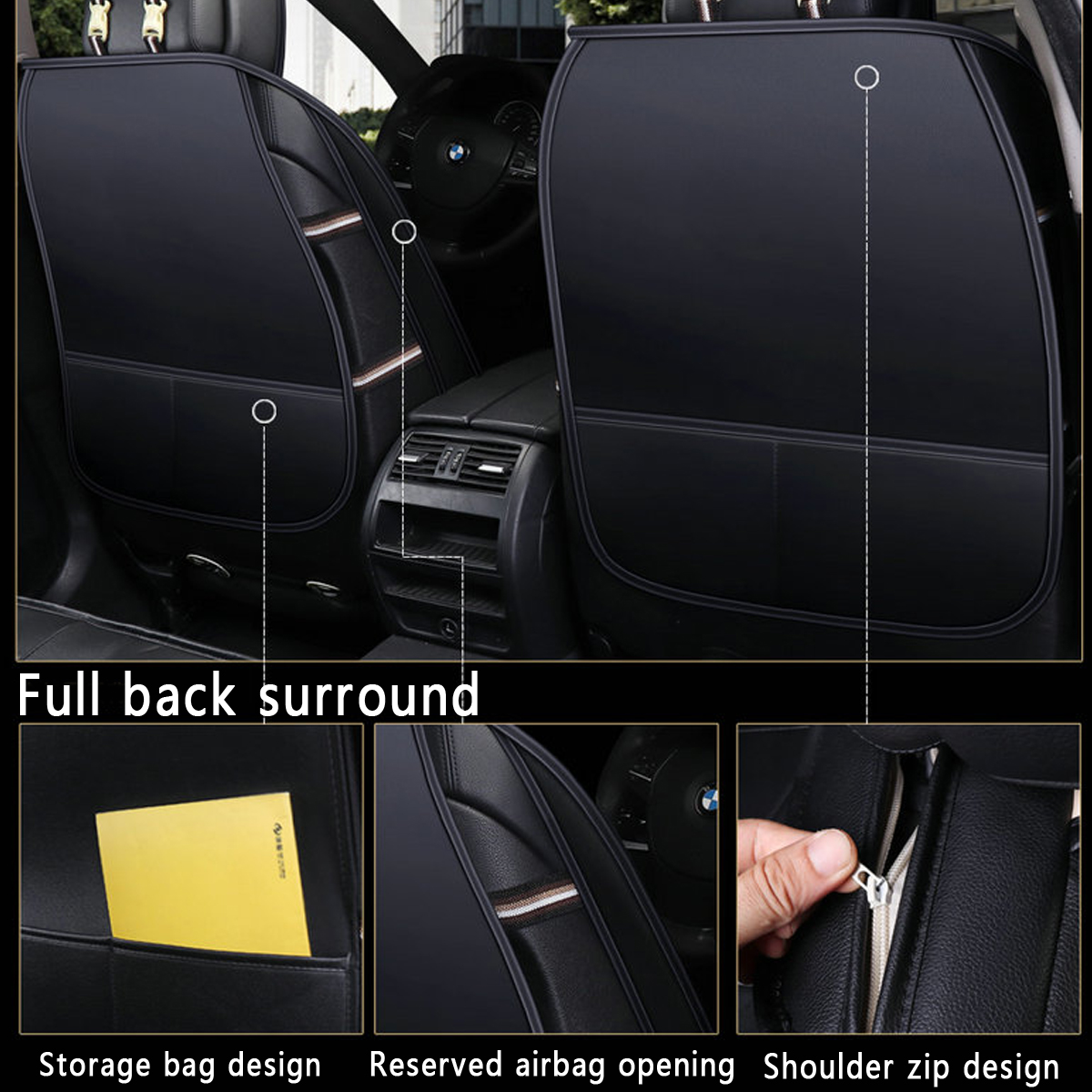 Car-Front-Seat-Mat-Cover-PU-Leather-Breathable-Cushion-Pad-Backrest-Universal-1651365