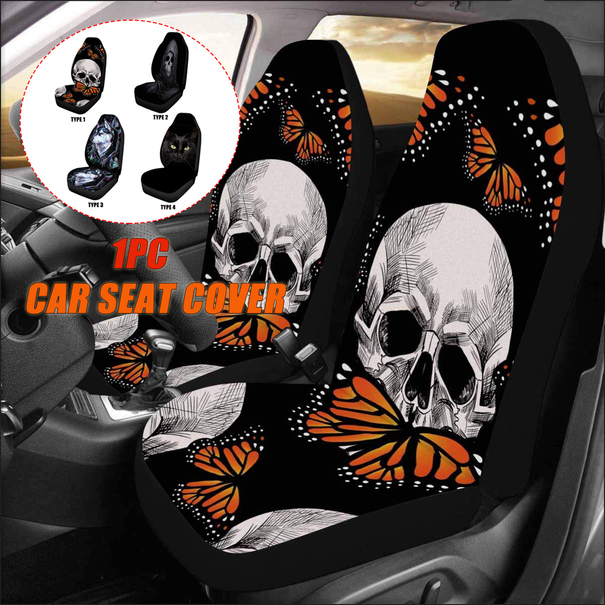 Car-SUV-Sedan-Front-Seat-Cover-Cushion-Skull-Wolf-Printed-Protector-Universal-1681867