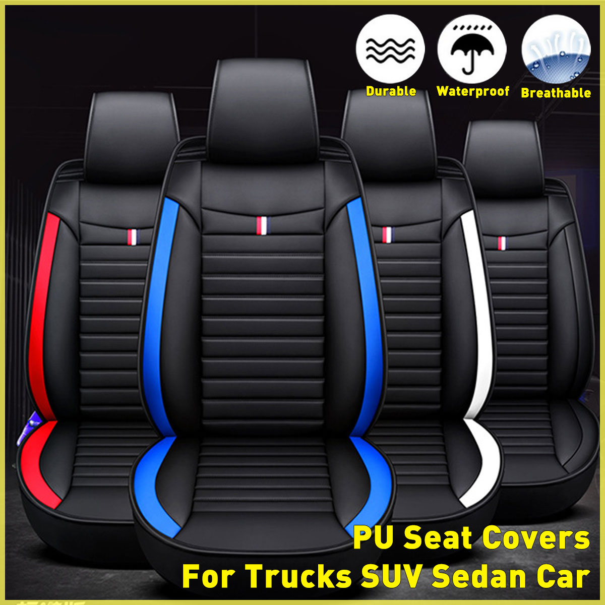 Car-Seat-Cover-Full-Front-Cushion-Universal-Deluxe-PU-leather-Covers-Protector-1733980