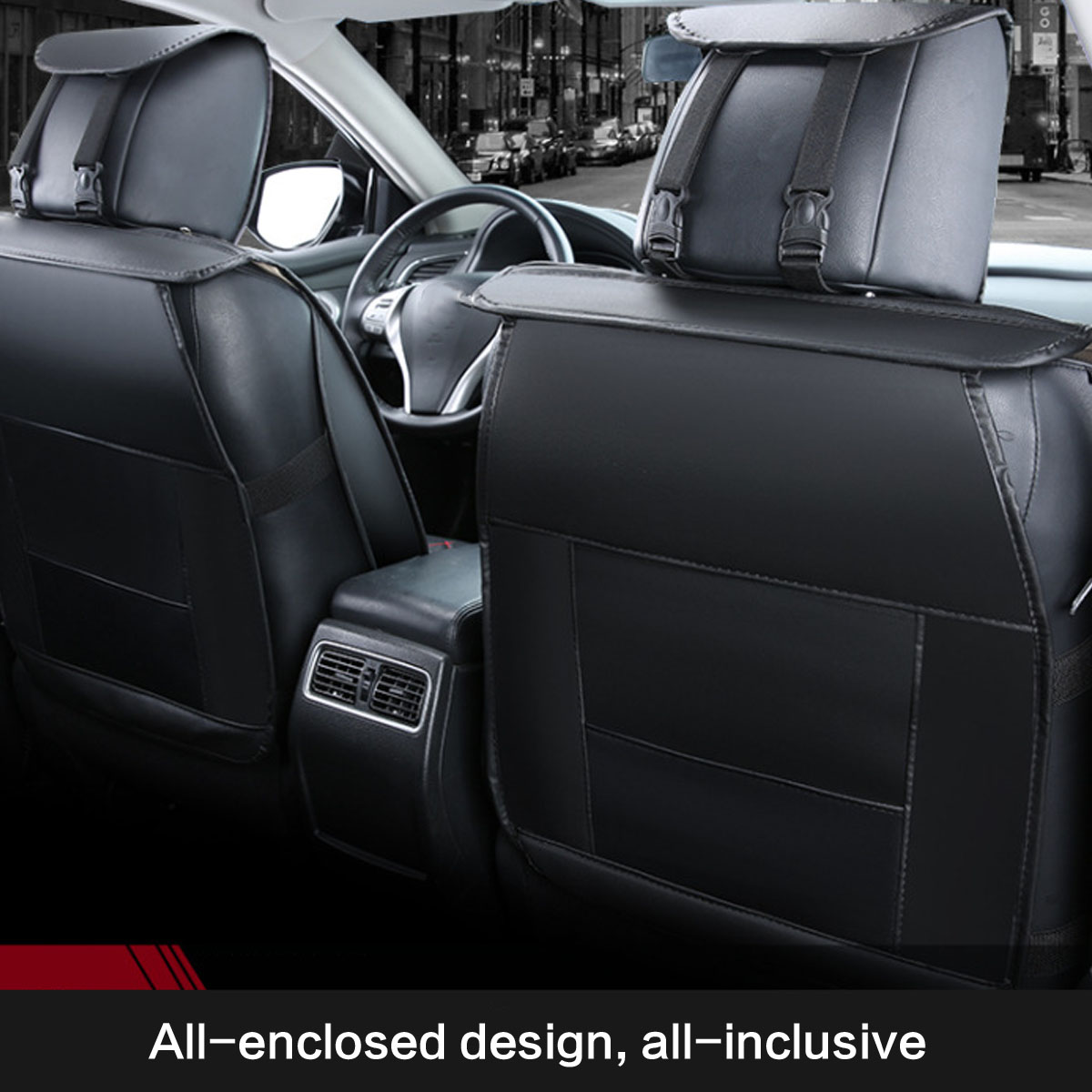 Double-PU-Leather-Car-Front-Seat-Cover-with-Pillow-Universal-for-Five-Seats-Car-Black-and-White-1381475