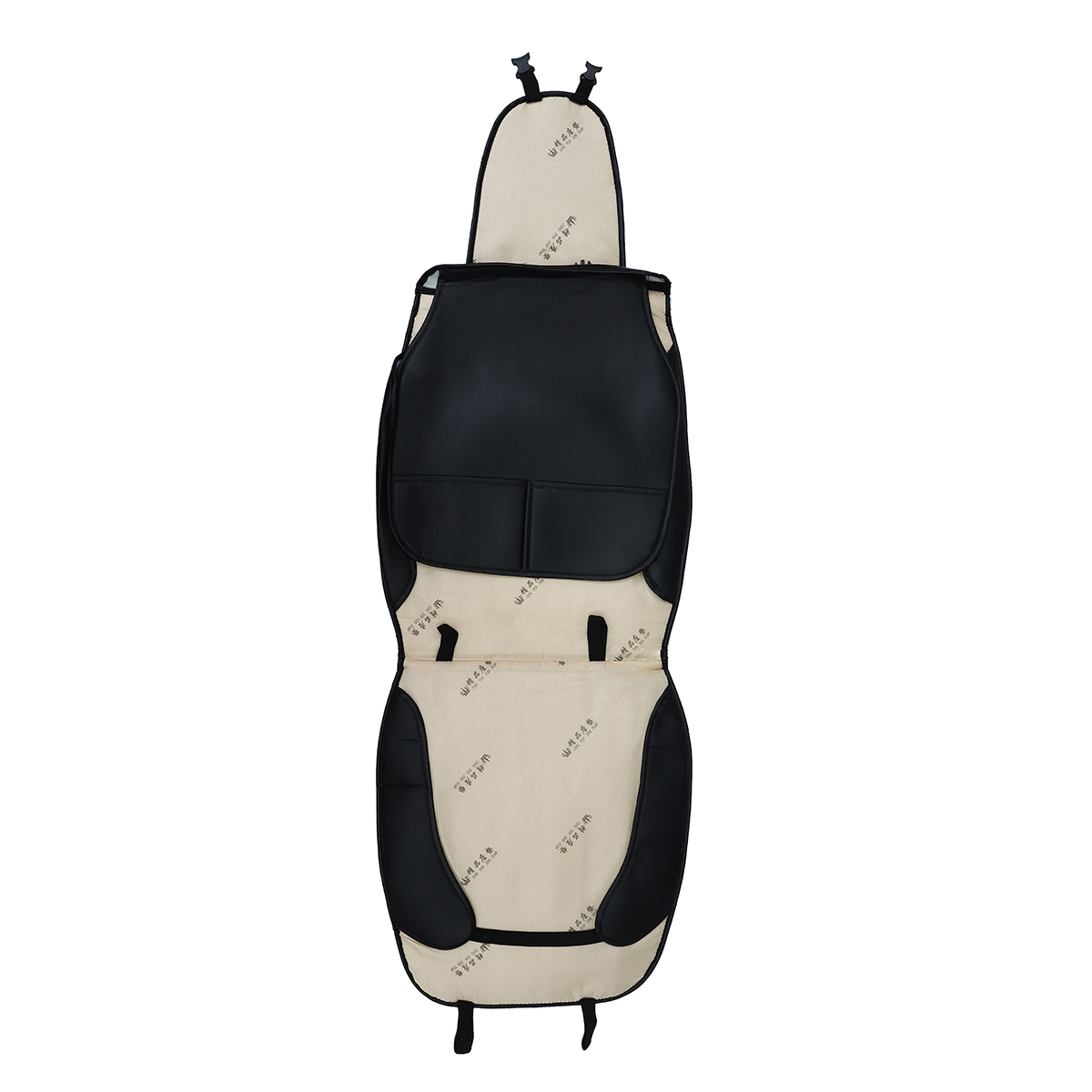 Double-PU-Leather-Car-Front-Seat-Cover-with-Pillow-Universal-for-Five-Seats-Car-Black-and-White-1381475