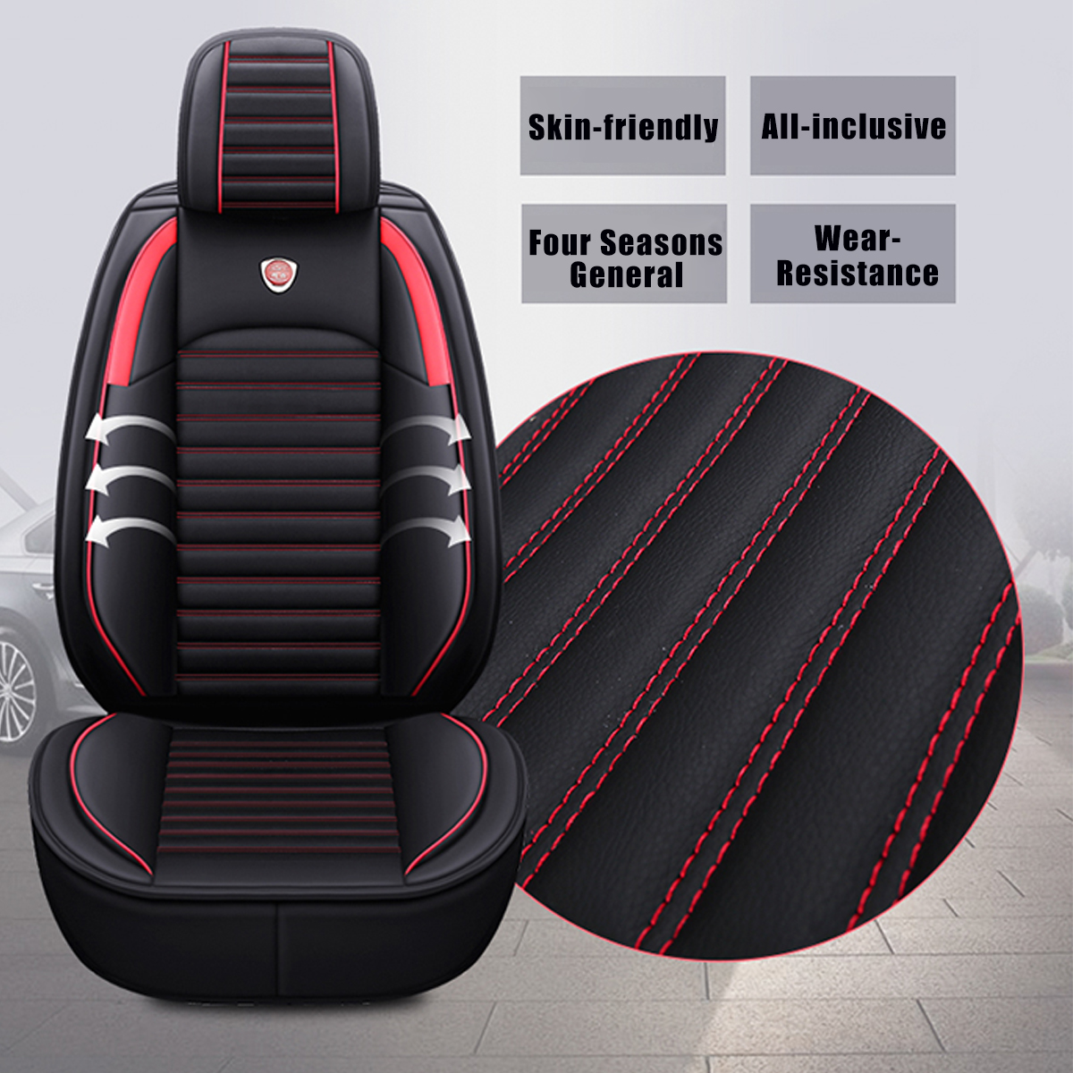 Full-Set-Universal-Car-Seat-Cover-Protector-PU-Leather-FrontRear-Seat-Cushion-1660086