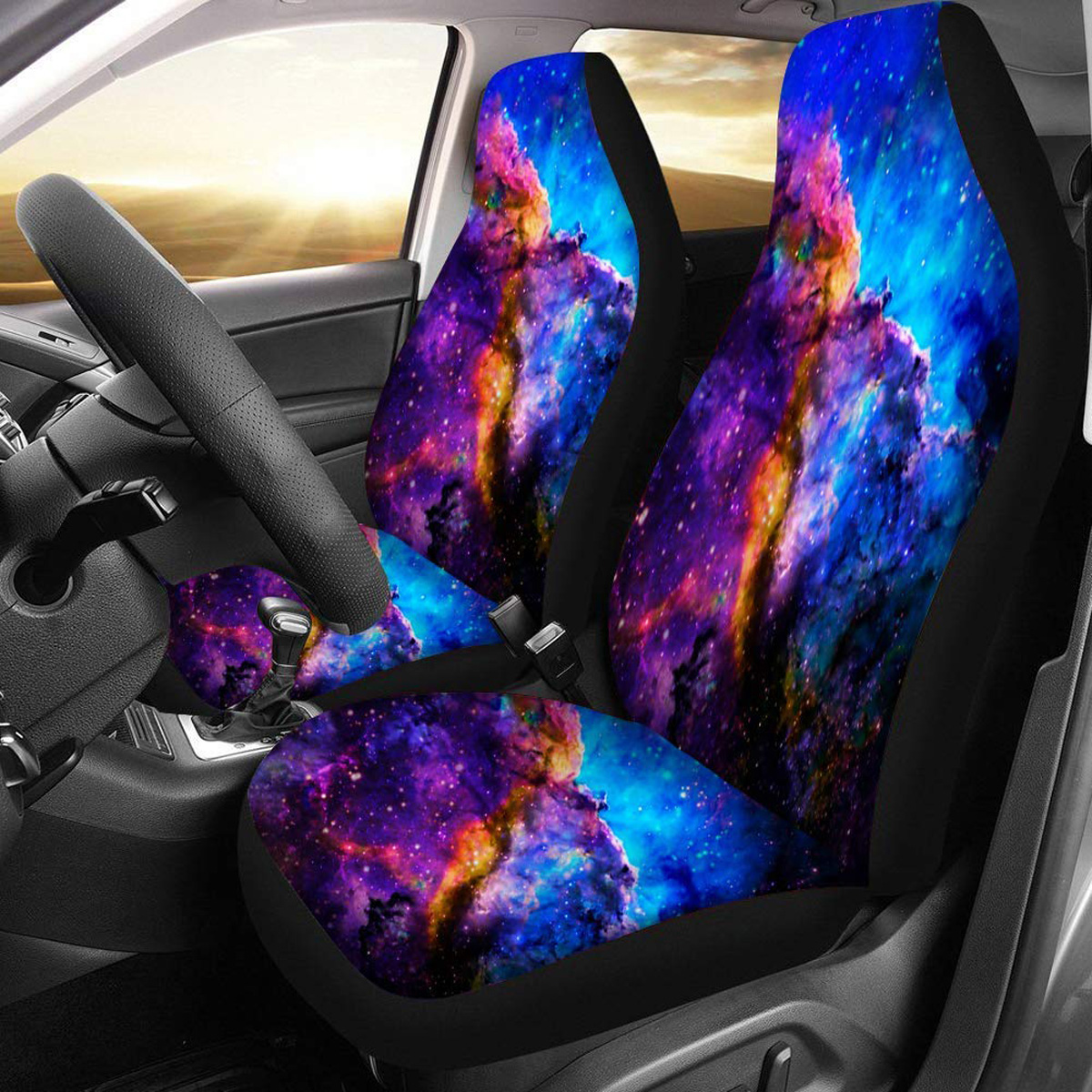 Galaxy-Printed-Car-Front-Seat-Cover-Cushion-Protector-Sedan-SUV-Van-Universal-1653258
