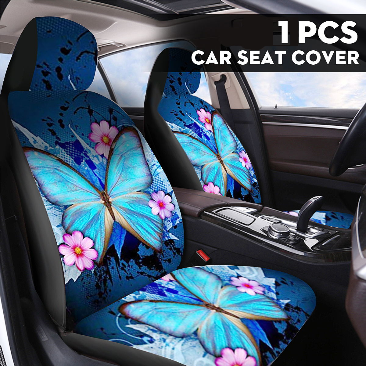 Heavy-Duty-Car-Front-Seat-Cover-Protector-Cushion-Breathable-Butterfly-1689417