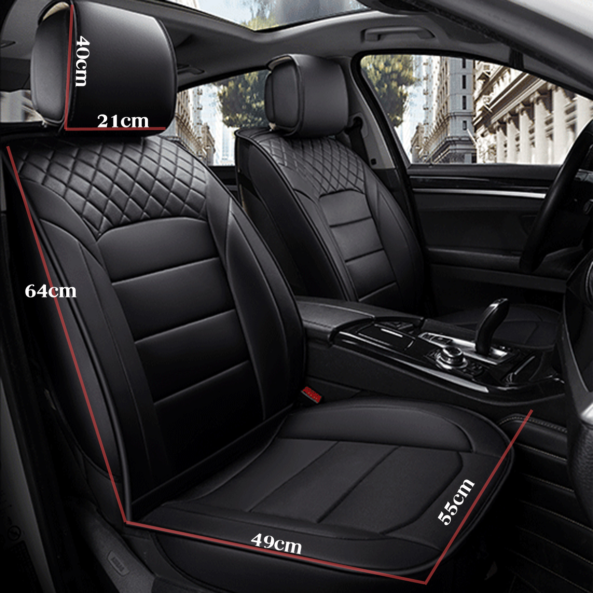Luxury-Universal-Black-Car-5-Seat-PU-Leather-Front--Rear-Seat-Cover-Cushion-1570096