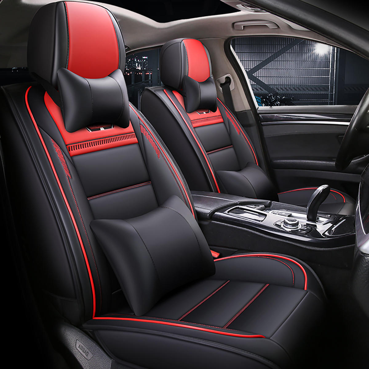 PU Leather Wear-Resistant Breathable 5 Seat Car Universal Seat Cover Cushion Mat