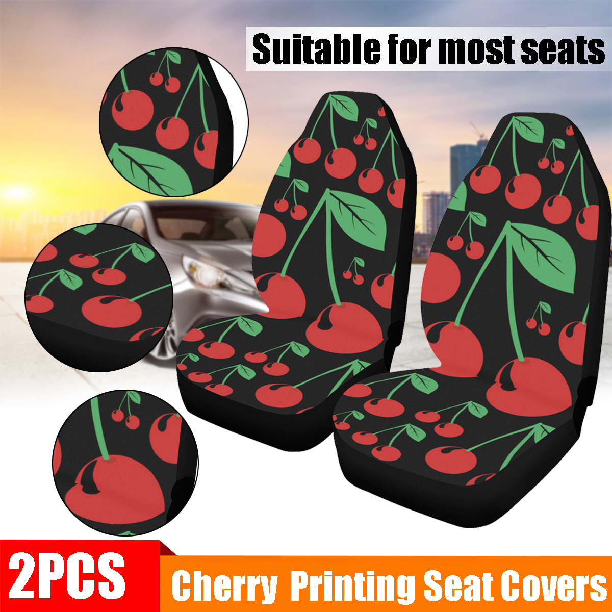Pair-Cherry-Full-Front-Car-Seat-Cover-Polyester-Protector-Universal-Seat-Cushion-1674326