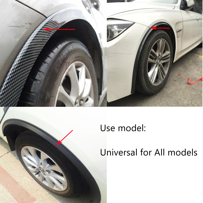 Universal--Anti-scratch-Car-wheel-Trim-Eyebrow-Protector-Carbon-Black-Lengthened-120cm-1531766
