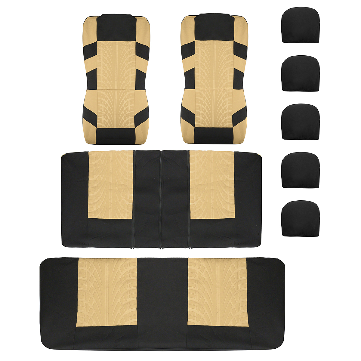 Universal-5-Head-9Pcs-Full-Set-Car-Seat-Split-Bench-Covers-Protector-Cushions-1243630