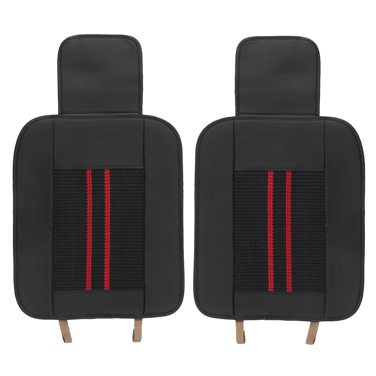 Universal-Car-5-Seat-PU-Leather-Black--Red-Full-Surround-Cover-Mat-Cushion-Pillow-1422188