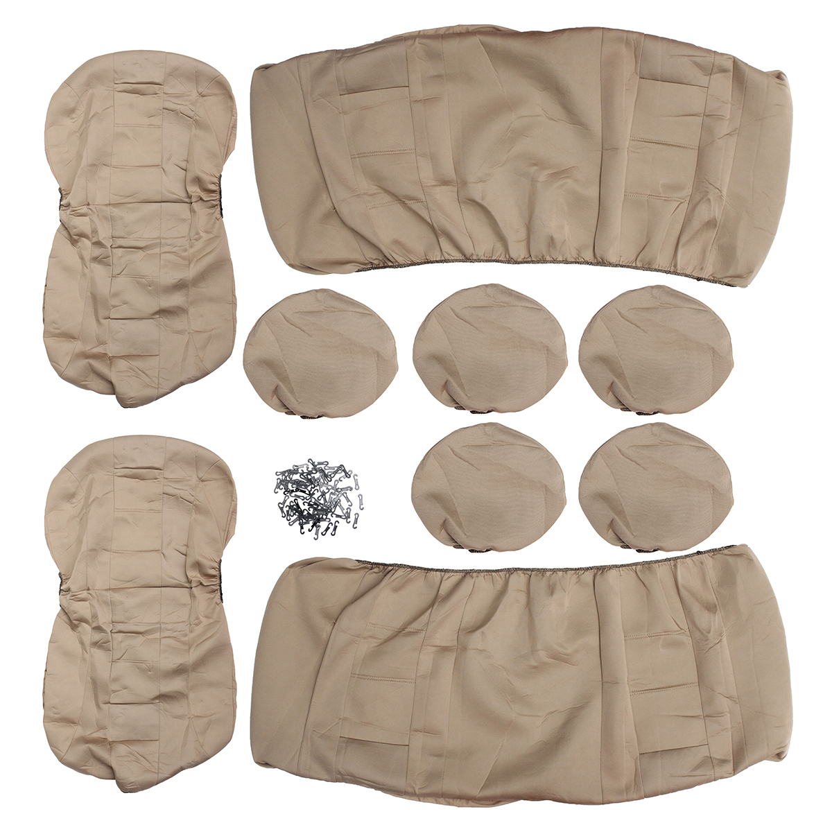 Universal-Car-Beige-Washable-Seat-Covers-Full-Seat-Set-Front--Rear-Protectors-1688995