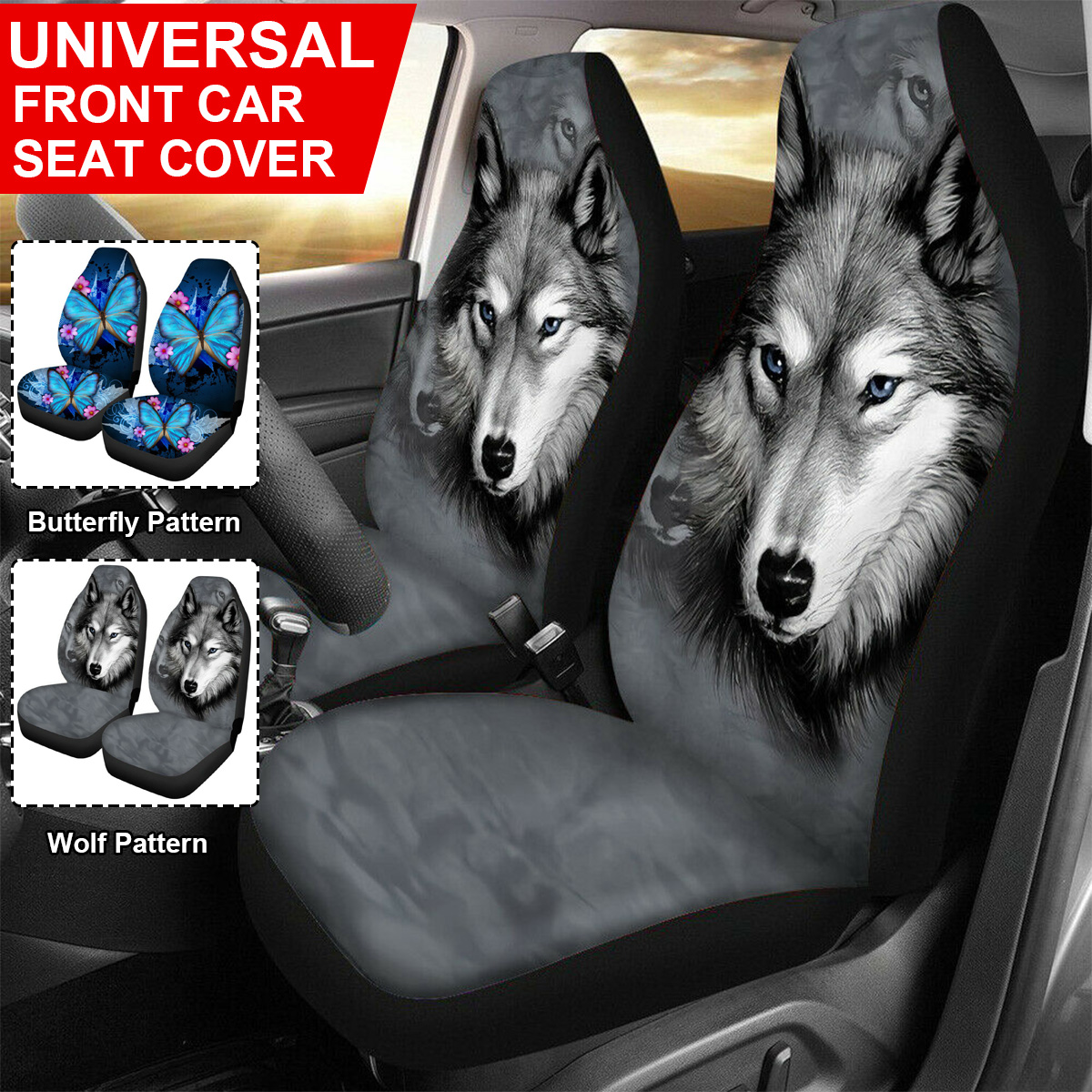 Universal-Car-Seat-Covers-Front-Seat-Protector-Animal-pattern-wolf--butterfly-1663466