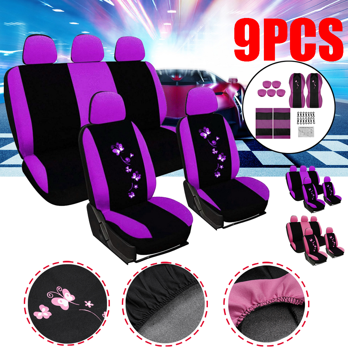 Universal-Car-Seat-Covers-Front-and-Rear-Protectors-Full-Set-Butterfly-Printed-1663001