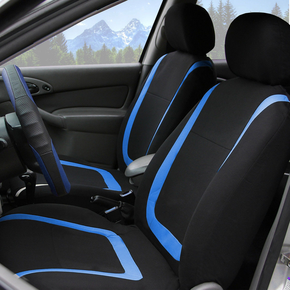 Universal-Car-Seat-Covers-Full-Set-Washable-Front-Rear-Head-Covers-BLUE-BLACK-1689083