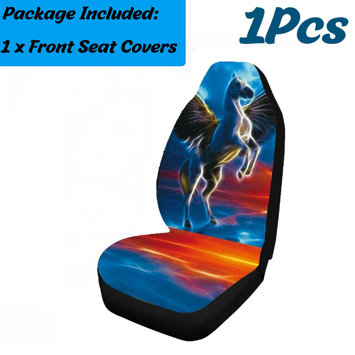 Universal-Car-Seat-Covers-Horse-Design-Front--Rear-Full-Set-Seat-Protector-1818978