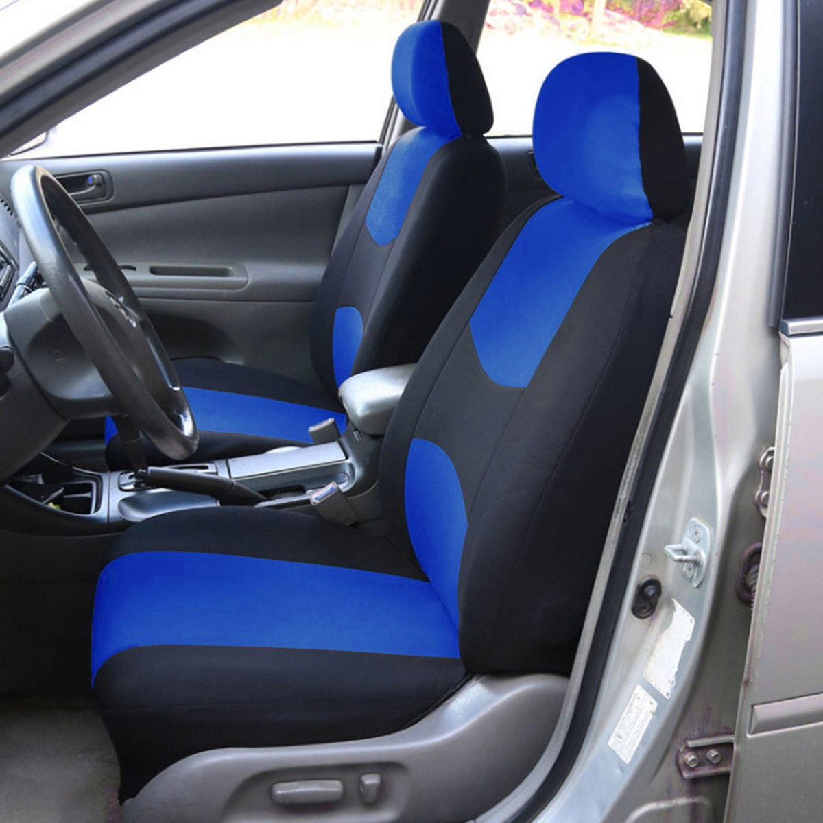 Universal-Car-Seat-Covers-Protectors-Cushions-Full-Set-Cover-4-Heads-BlueBlack-1689002