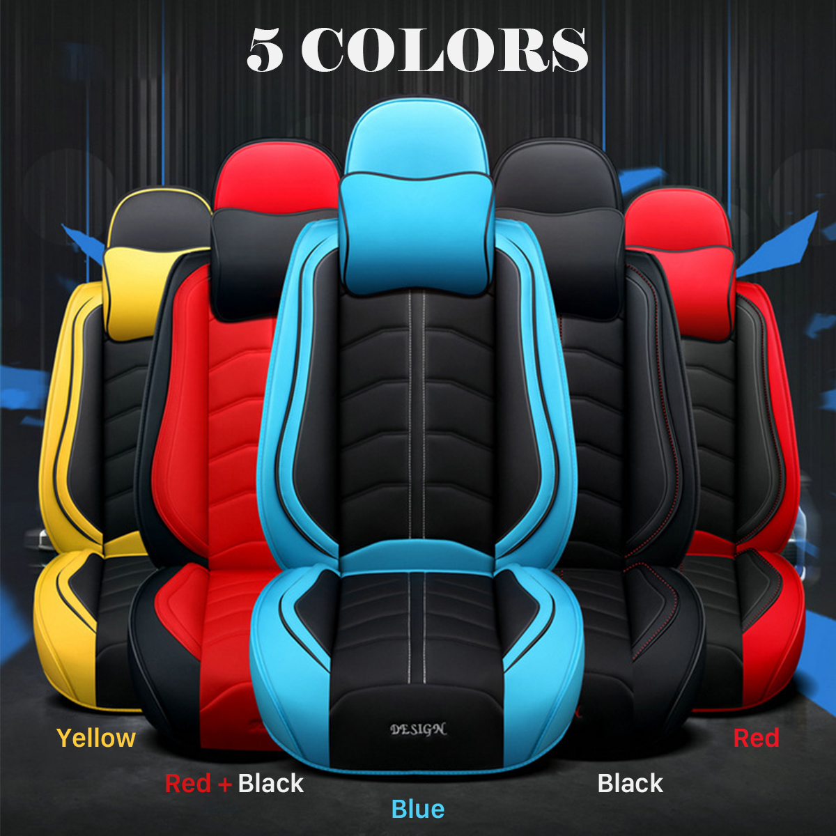 Universal-Deluxe-5-Seat-Car-Leather-Seat-Front-Rear-Covers-Cushion-Pillows-1500345