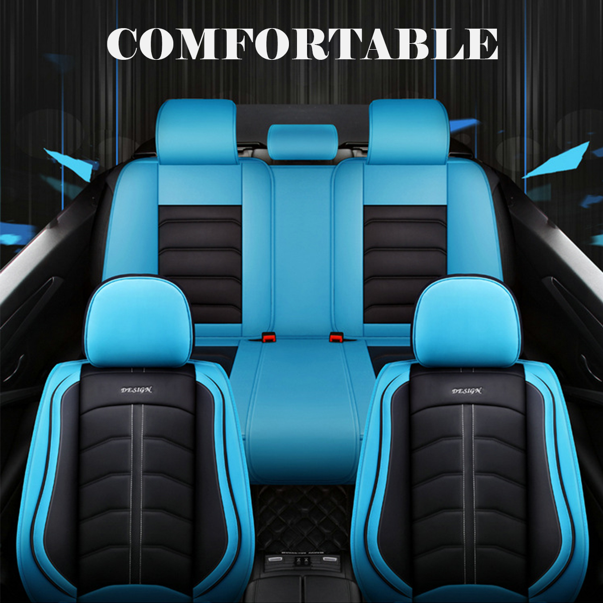 Universal-Deluxe-5-Seat-Car-Leather-Seat-Front-Rear-Covers-Cushion-Pillows-1500345