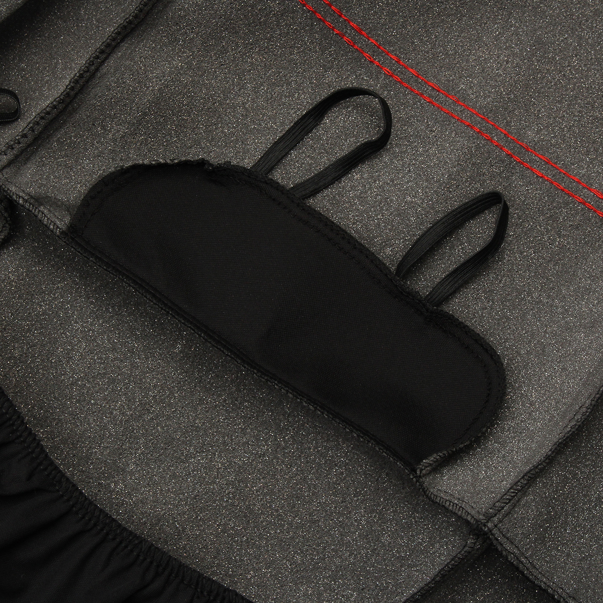 Universal-Four-Seasons-Red-Black-Fabric-Car-Seat-Covers-Protectors-9pc-Full-Set-Airbag-Compatible-1266714