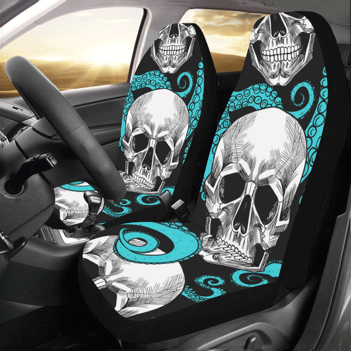 Universal-Front-Car--Van-Seat-Cover-Butterfly-Octopus-Skull-Protector-Cushion-1651361