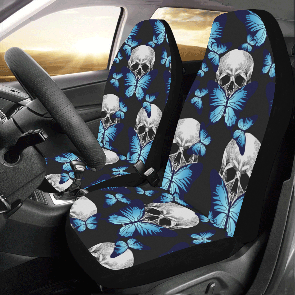 Universal-Front-Car--Van-Seat-Cover-Butterfly-Octopus-Skull-Protector-Cushion-1651361