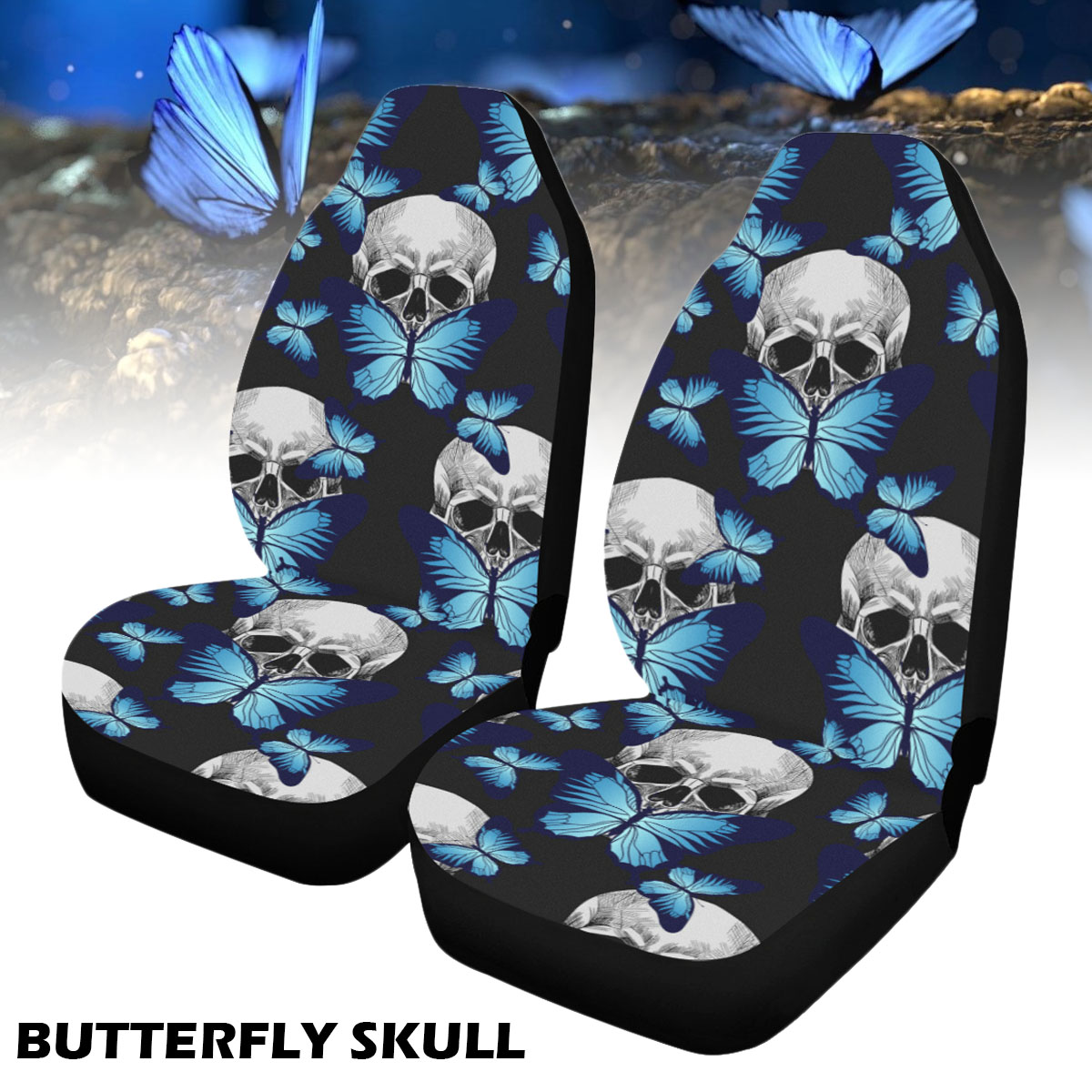 Universal-Front-Car--Van-Seat-Cover-Butterfly-Octopus-Skull-Protector-Cushion-1651361