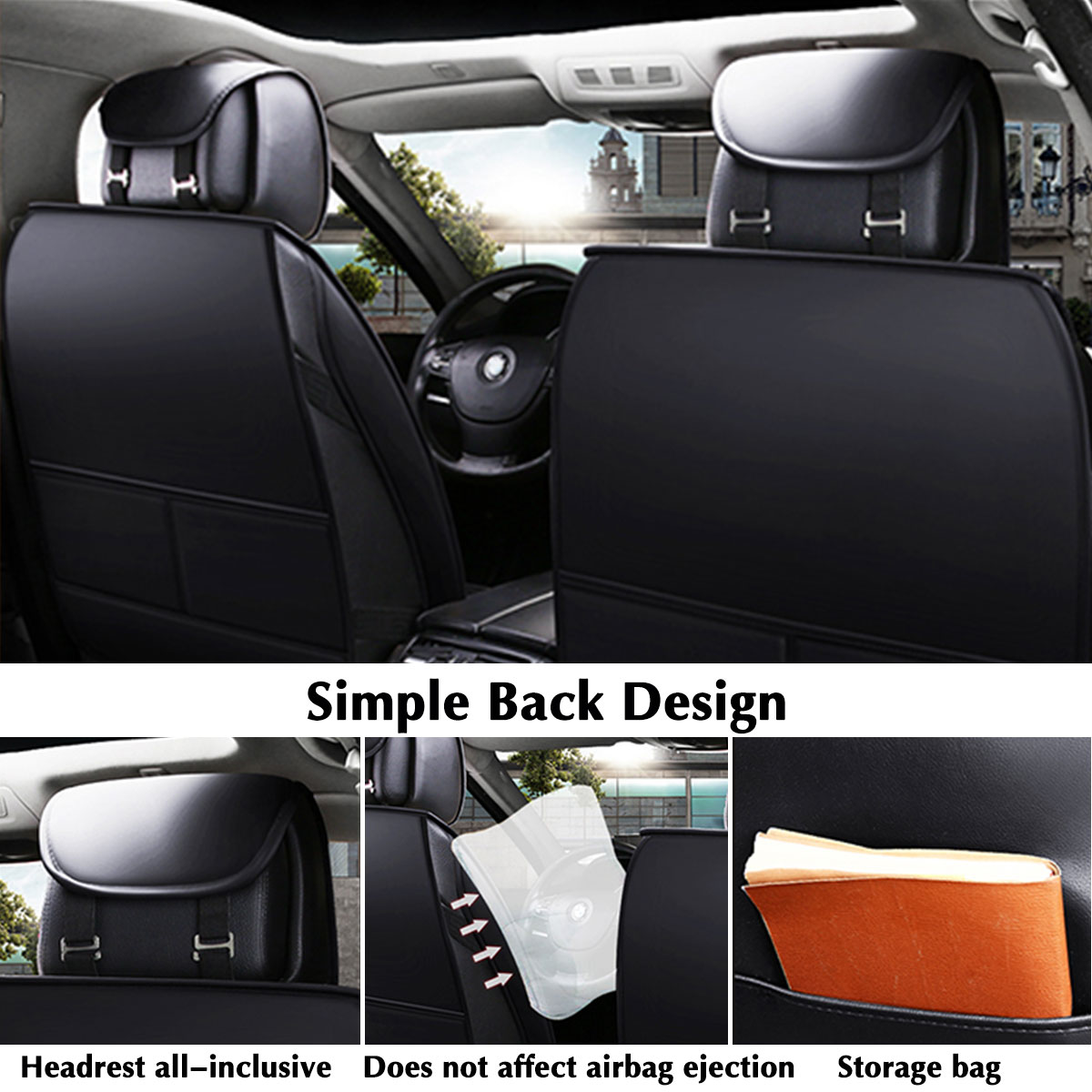 Universal-PU-Leather-Car-Front-Seat-Cushion-Cover-Non-slip-Protector-Mat-Black-1664889