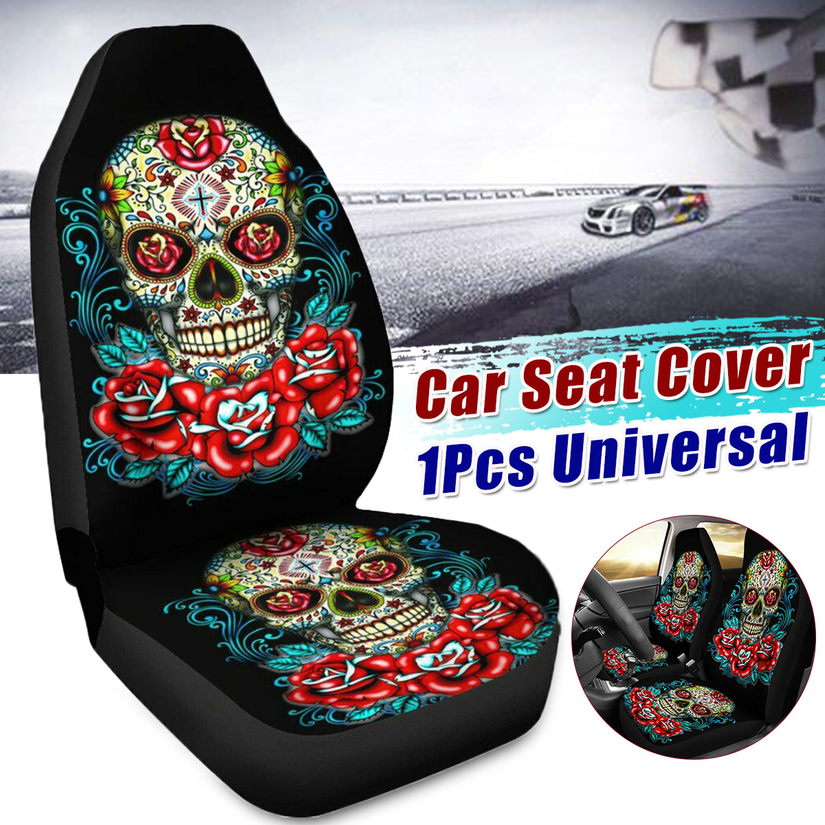 Universal-Skull-Flower-Polyester-Car-Seat-Cover-Vehicle-Seat-Cushion-Protector-1796561