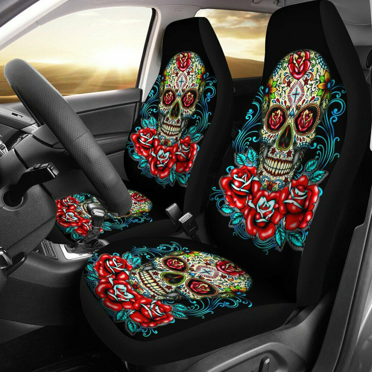 Universal-Skull-Flower-Polyester-Car-Seat-Cover-Vehicle-Seat-Cushion-Protector-1796561