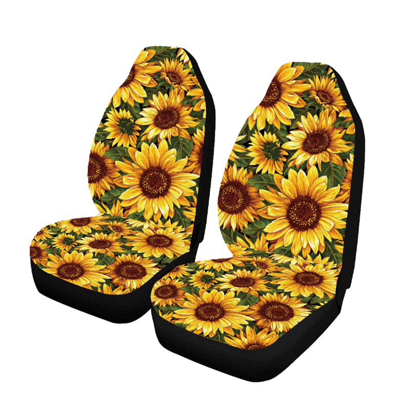 Universal-Sunflower-5-Seats-Car-Seat-Covers-Set-Polyester-Washable-Interior-Part-1818976