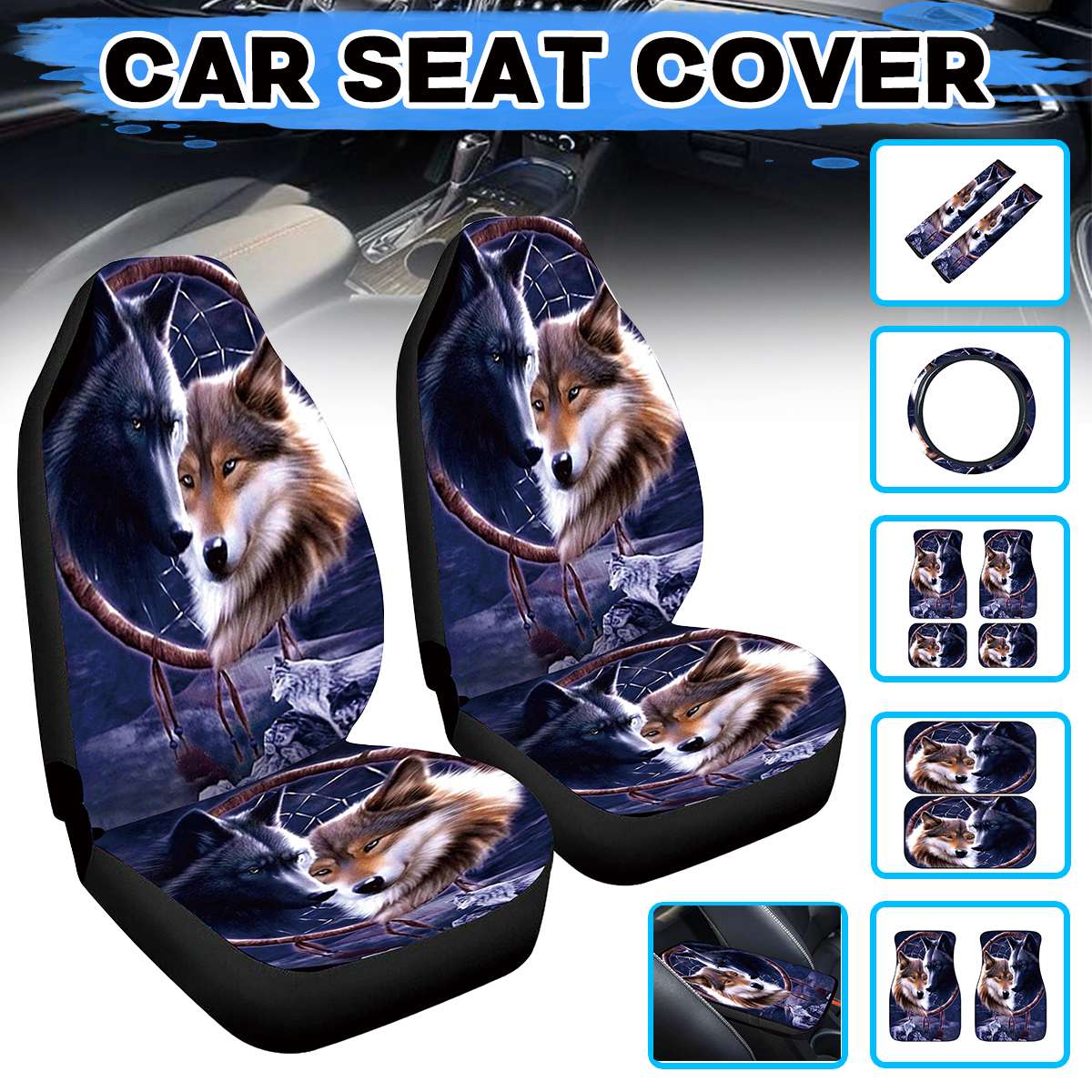 Universal-Wolf-Pattern-Front-Rear-Car-Floor-Mat-Pad-Set-Waterproof-Washable-1803294
