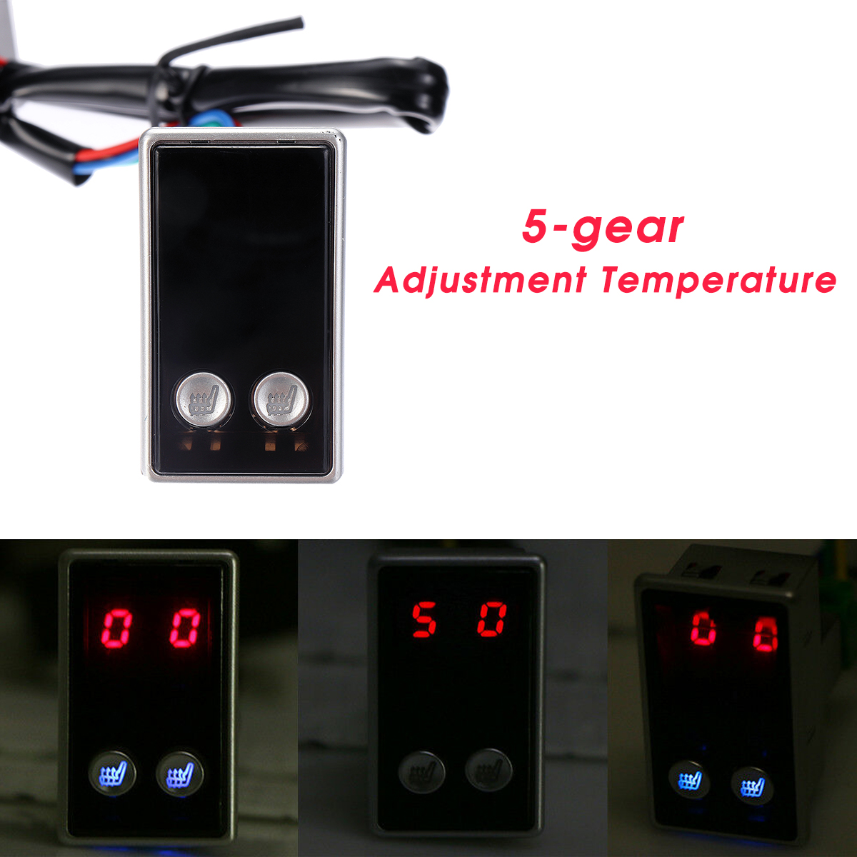 12V-2-Seats-Universal-Heated-Seat-Heater-Kit-Carbon-Fiber-Boat-Auto-With-Round-HighLow-Switch-1599176