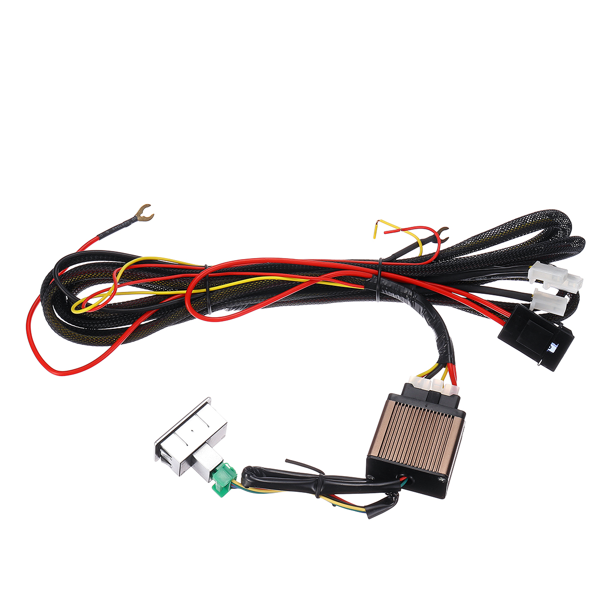 12V-2-Seats-Universal-Heated-Seat-Heater-Kit-Carbon-Fiber-Boat-Auto-With-Round-HighLow-Switch-1599176