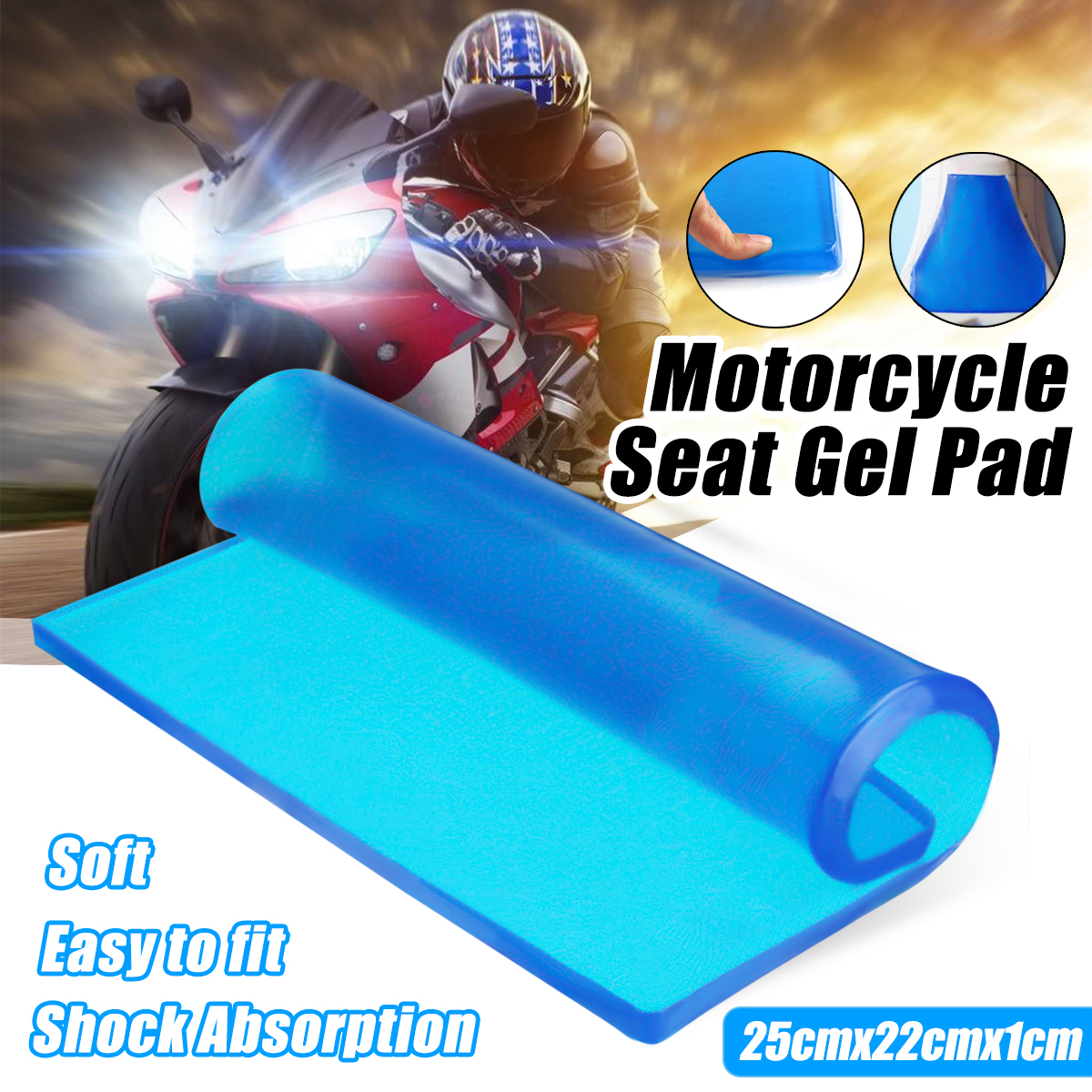 25x22cm-Motorcycle-Cooling-Seat-Gel-Pad-Polyurethane-Elastic-Fiber-Office-Chair-Cushion-1428907