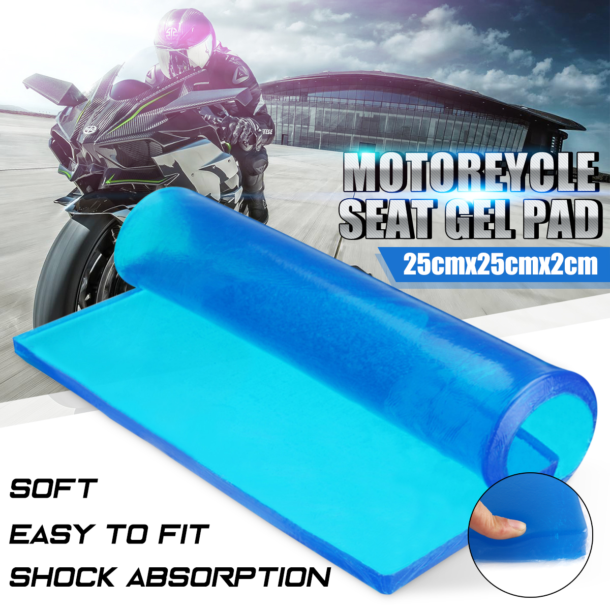 25x25cm-Motorcycle-Seat-Gel-Pad-Office-Chair-Wheelchair-Custom-Cushion-Cold-1428676