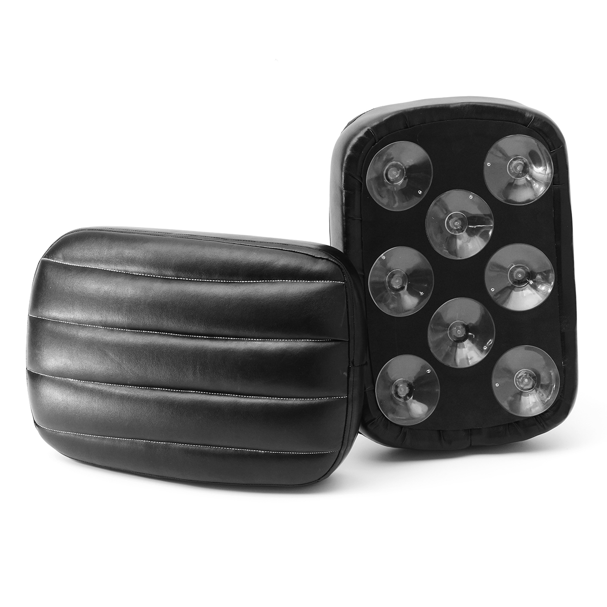 68-Suction-Cup-Rear-Passenger-Pillion-Rectangle-Pad-Seat-For-Harley-Dyna-Custom-1240202