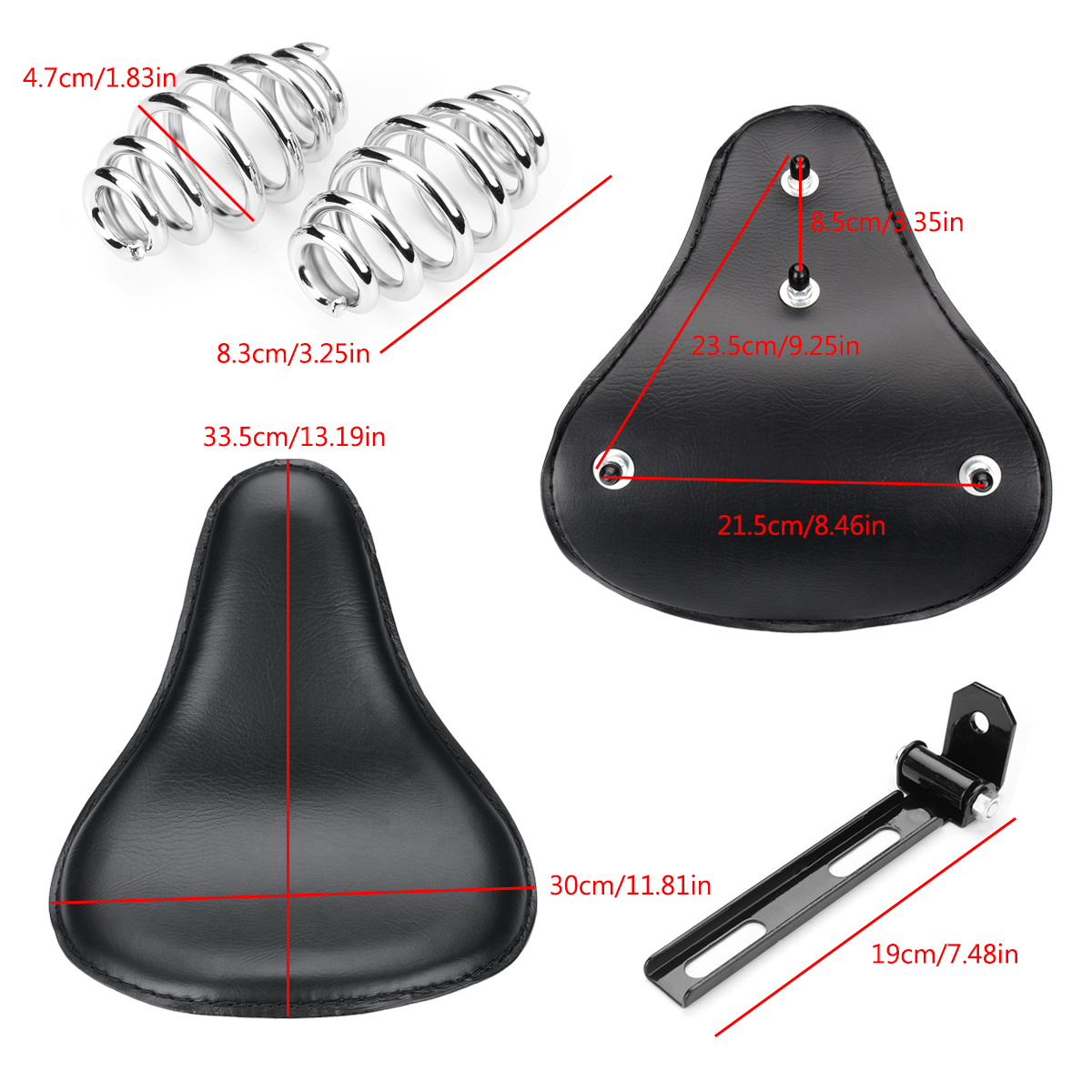 Black-Motorcycle-Solo-Seat-W-Bracket-Spring-For-Harley-Bobber-Yamaha-V-Star-1300-1100-950-1422764