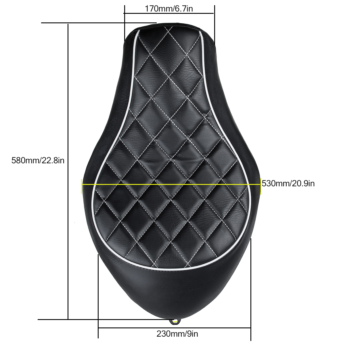 Driver-Passenger-Two-Up-Seat-Cushion-PU-Leather-For-Harley-XL883-XL1200-Black-1566104