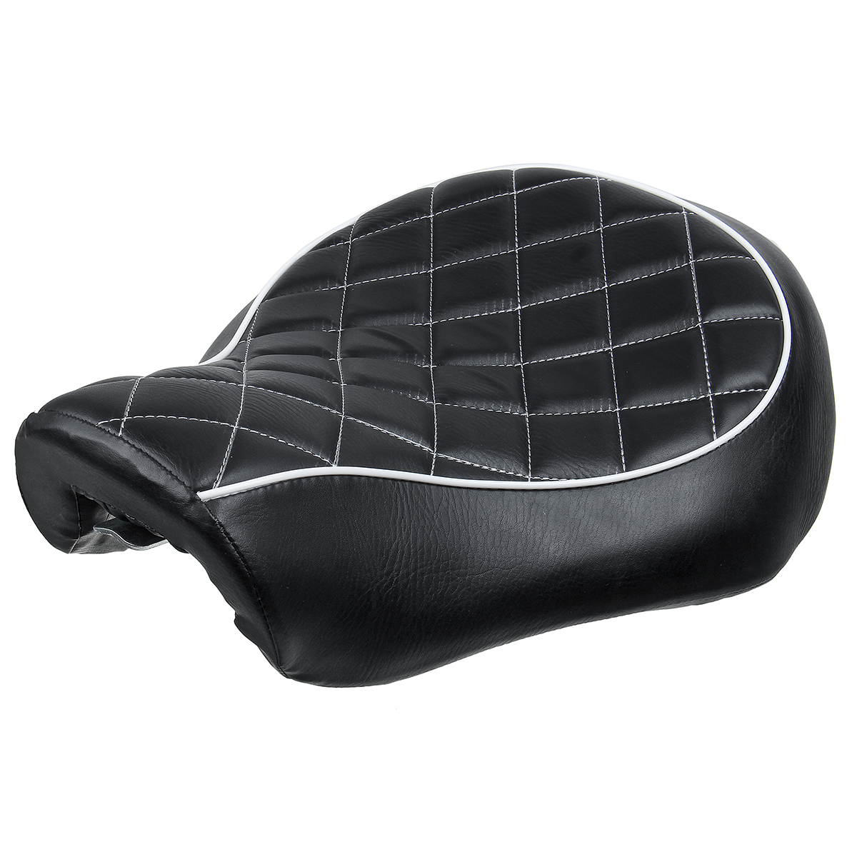 Driver-Passenger-Two-Up-Seat-Cushion-PU-Leather-For-Harley-XL883-XL1200-Black-1566104