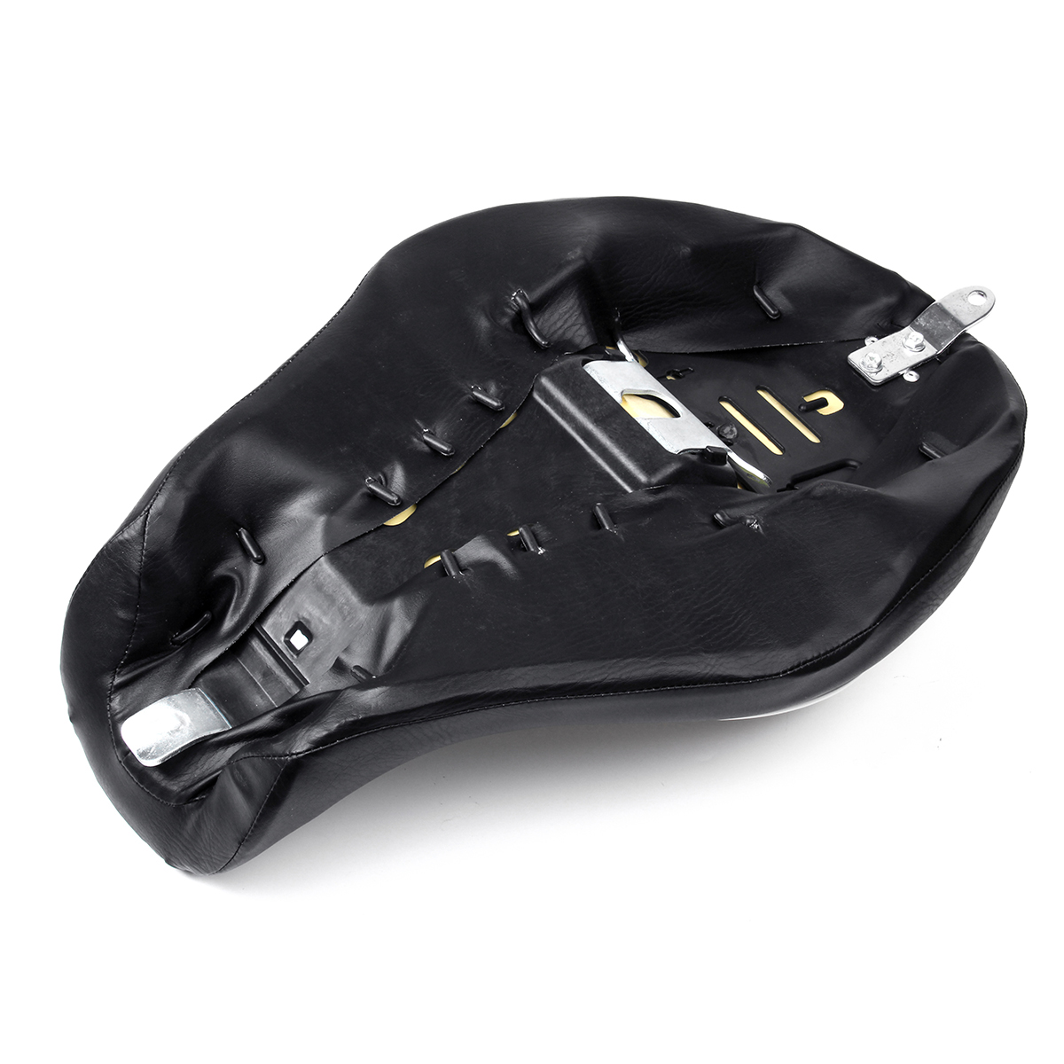 Driver-Passenger-Two-Up-Seat-Cushion-PU-Leather-For-Harley-XL883-XL1200-Black-1566104